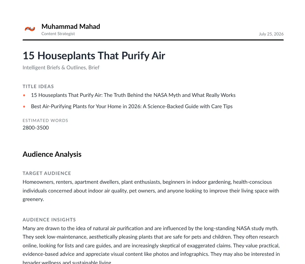 15 Houseplants That Purify Air Brief